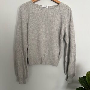 Artizia Babaton Grey Column Wool Blend Balloon Sweater